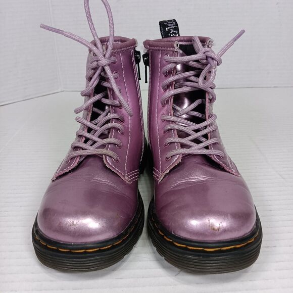 Dr. Martens 1460 Pascal Metallic Pink Boot Little Girl's Size 10 - Picture 3 of 7